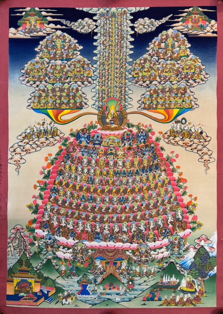 Gelug Lineage Tree Thangka - Click Image to Close