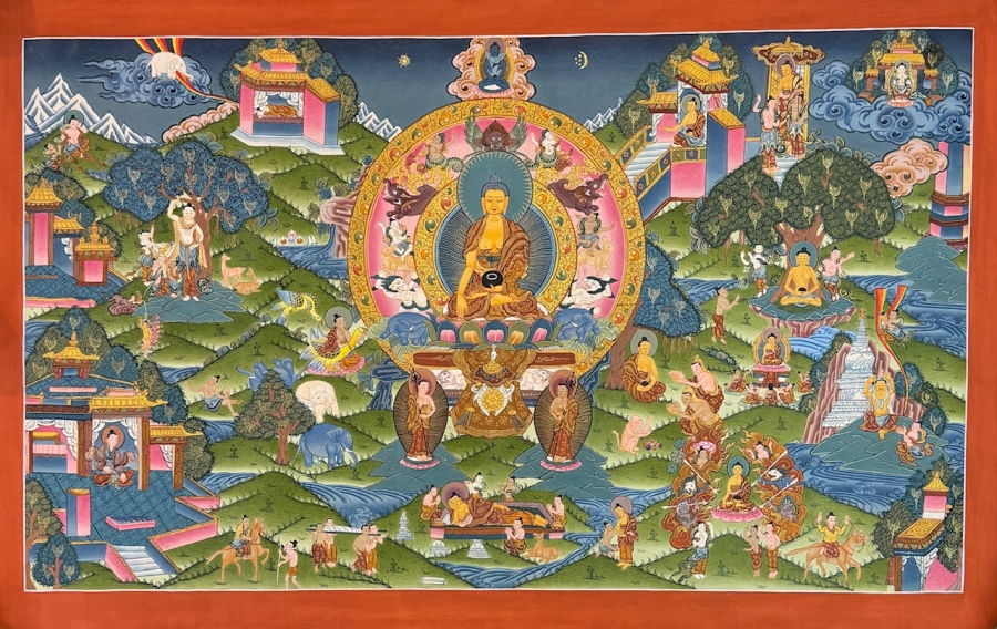 Life of Buddha Thangka - Click Image to Close