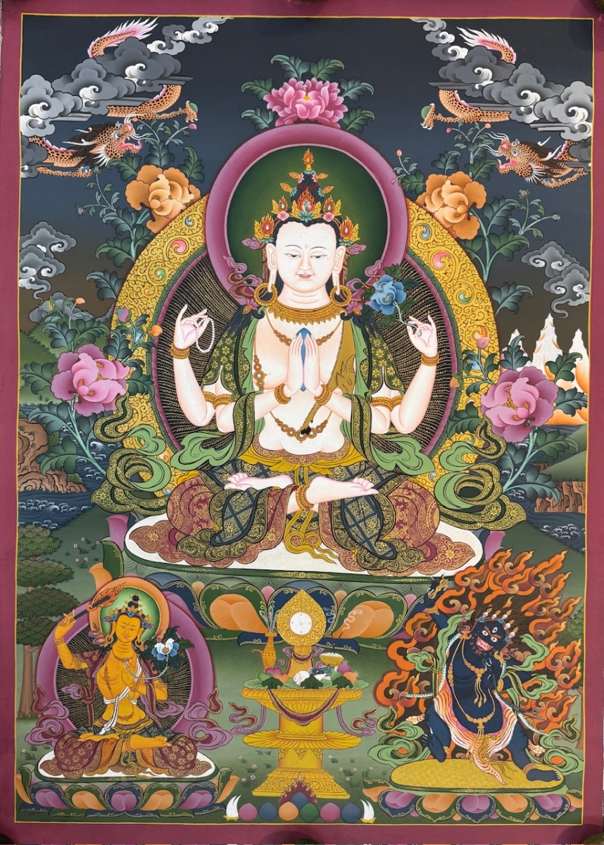 Chenrezig Thangka - Click Image to Close