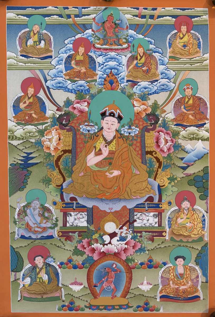 Bon Teacher Nyamme Sherab Gyaltsen Thangka - Click Image to Close