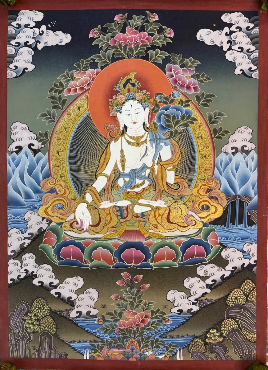 White Tara Thangka - Click Image to Close