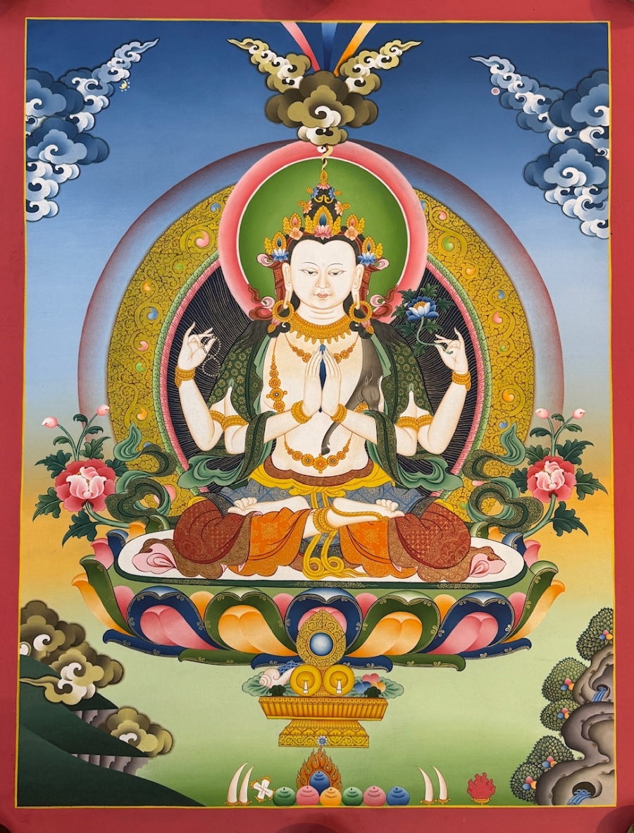 Chenrezig Thangka - Click Image to Close