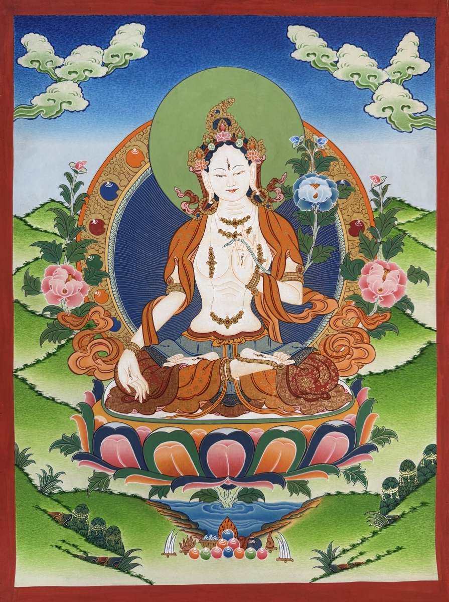 White Tara Thangka - Click Image to Close