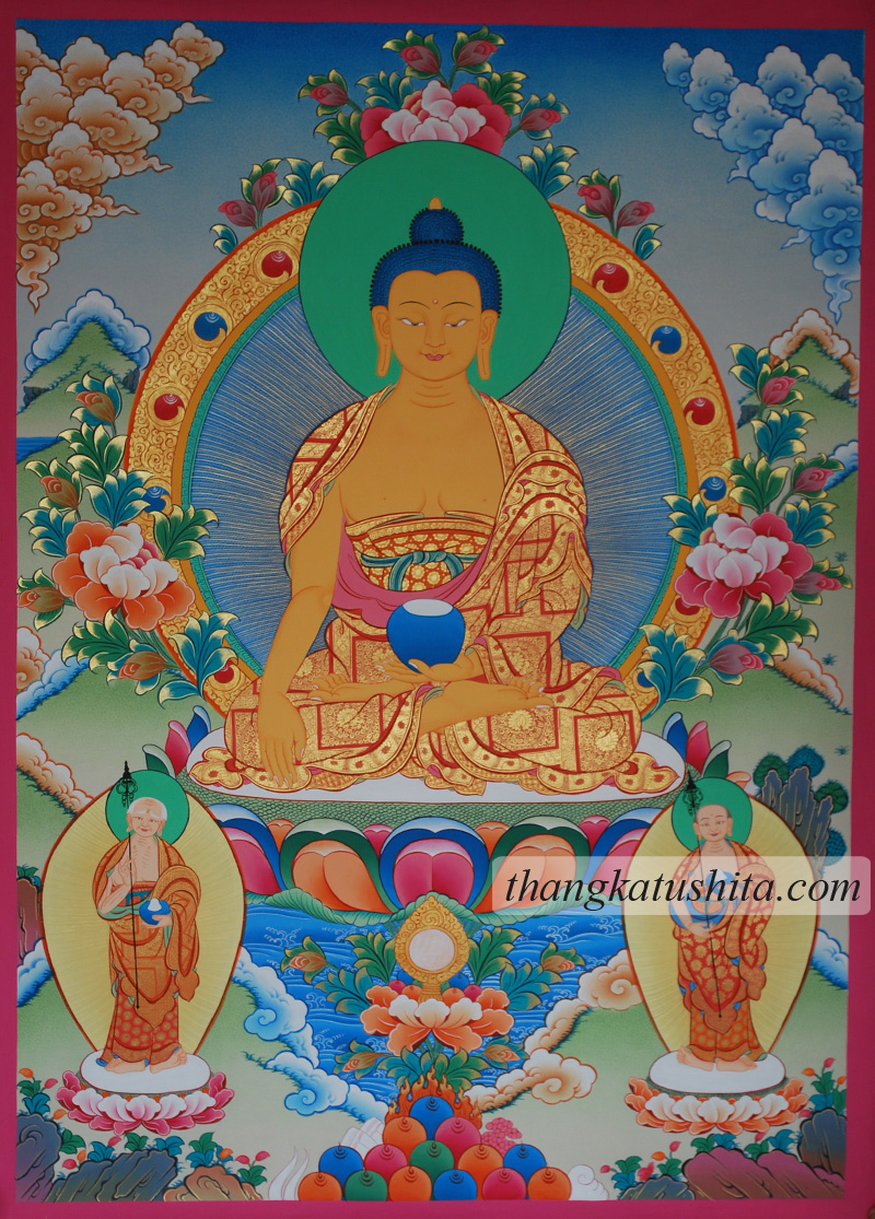 Shakyamuni Buddha with Sariputra and Moudgalyan - Click Image to Close