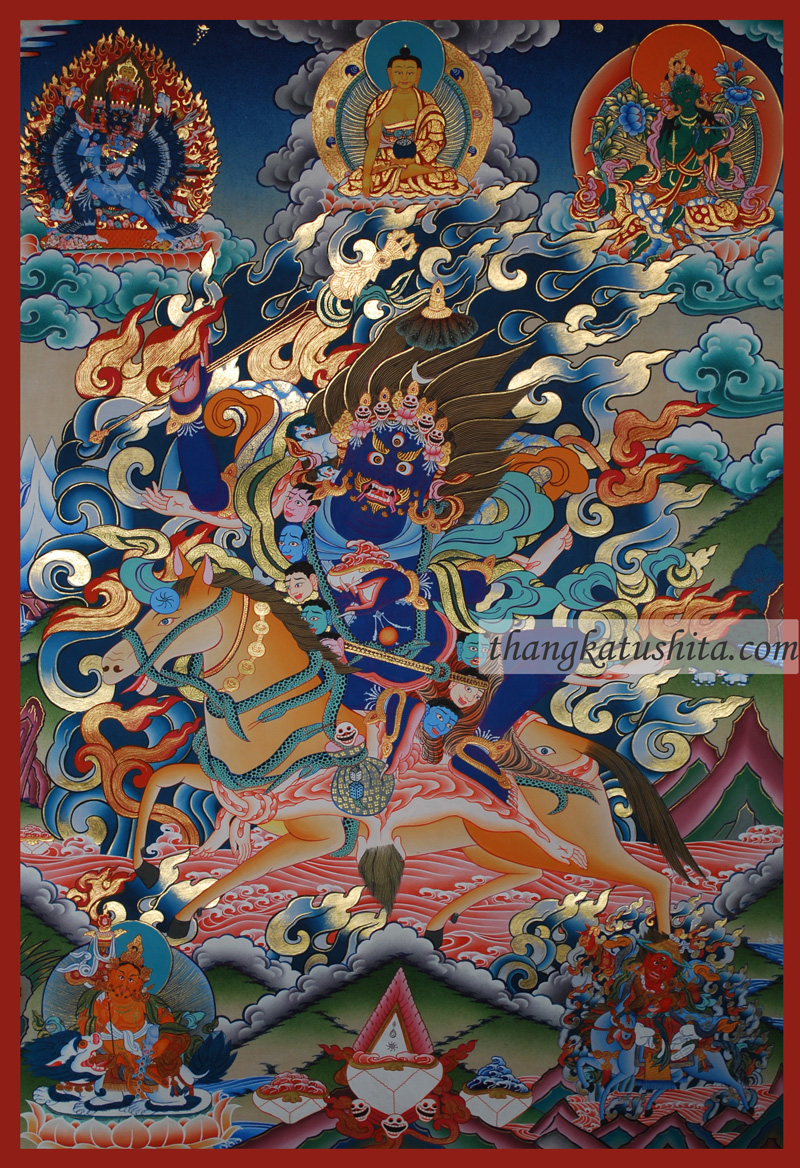 Palden Lhamo with Yamantaka, Sakyamuni , Green Tara and others - Click Image to Close