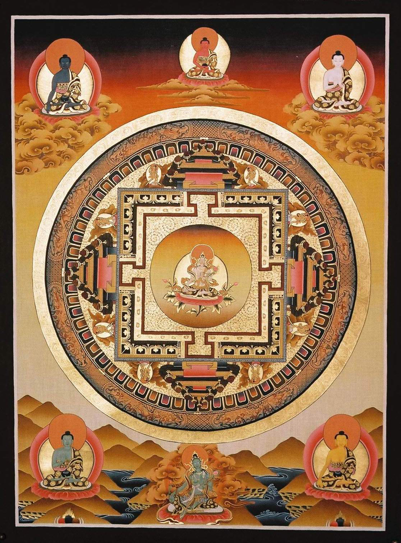 White Tara Sunset Mandala Sample - Click Image to Close