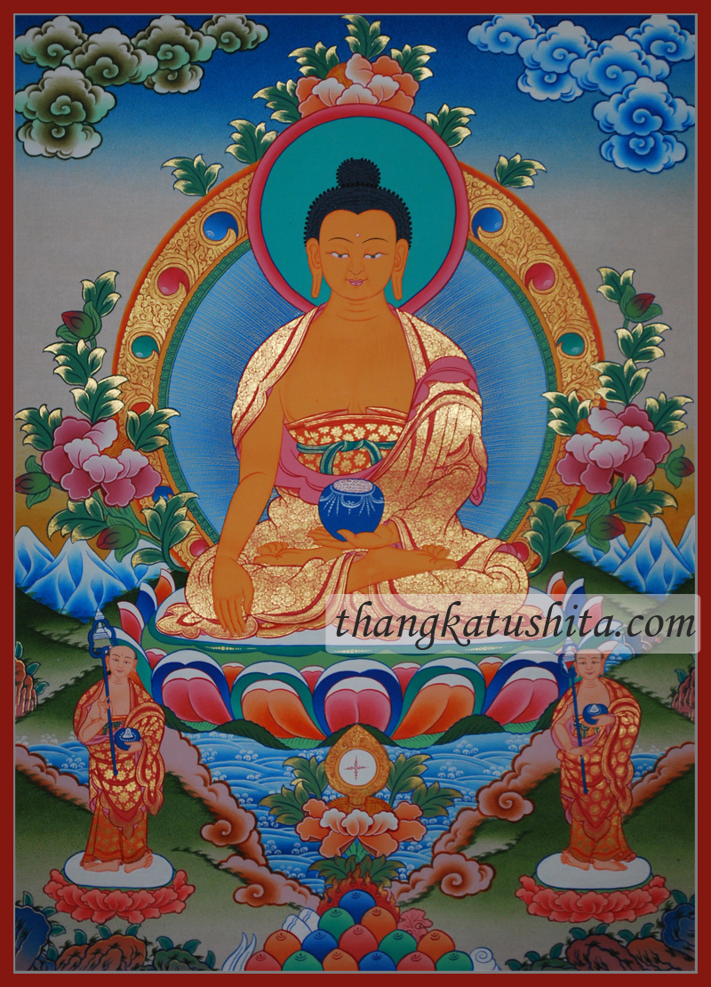 Shakyamuni Buddha with two students - Click Image to Close
